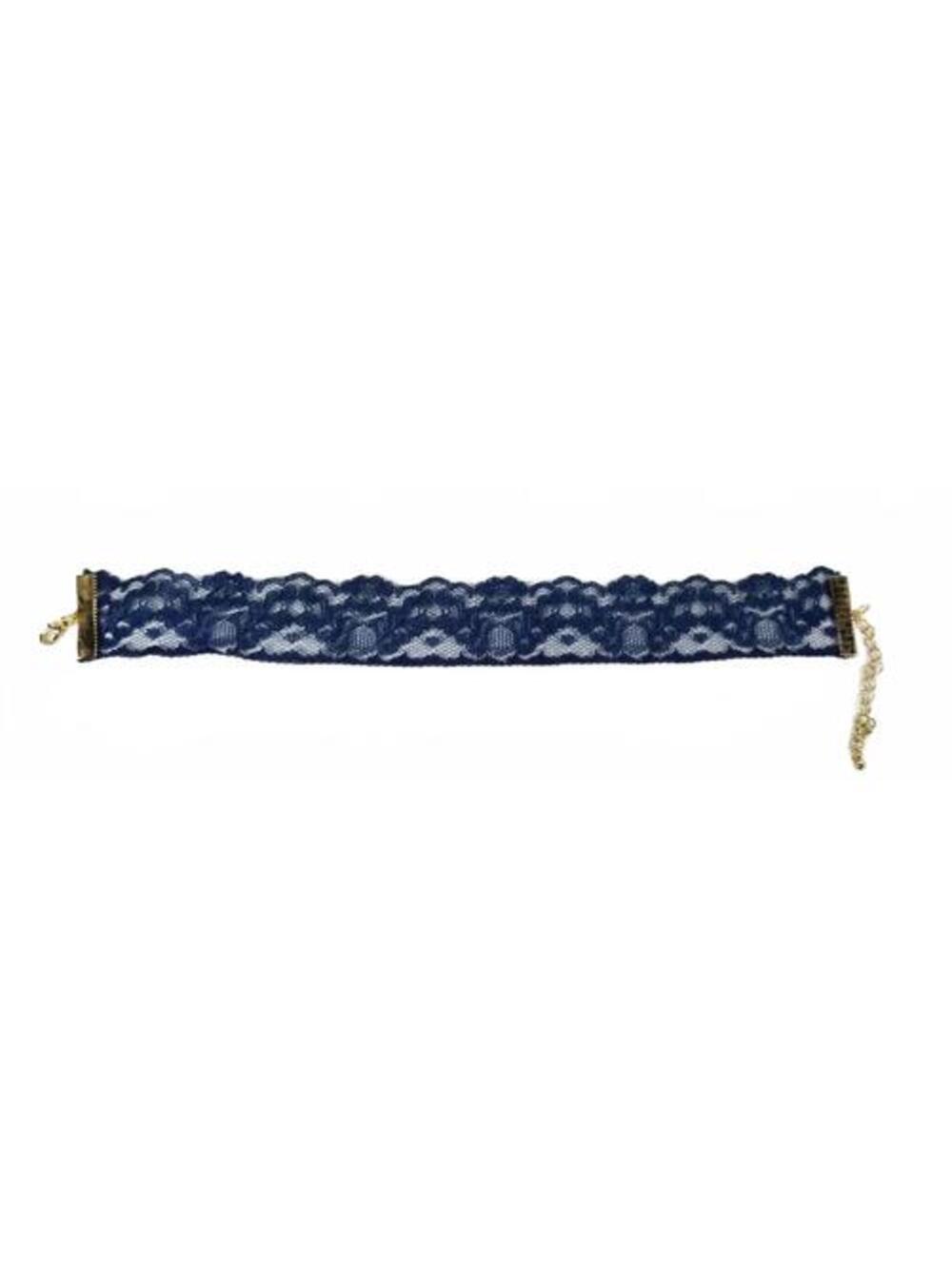 NEW Gemma Simone Navy Blue Lace Choker Necklace 1.25" W x 10.5" L